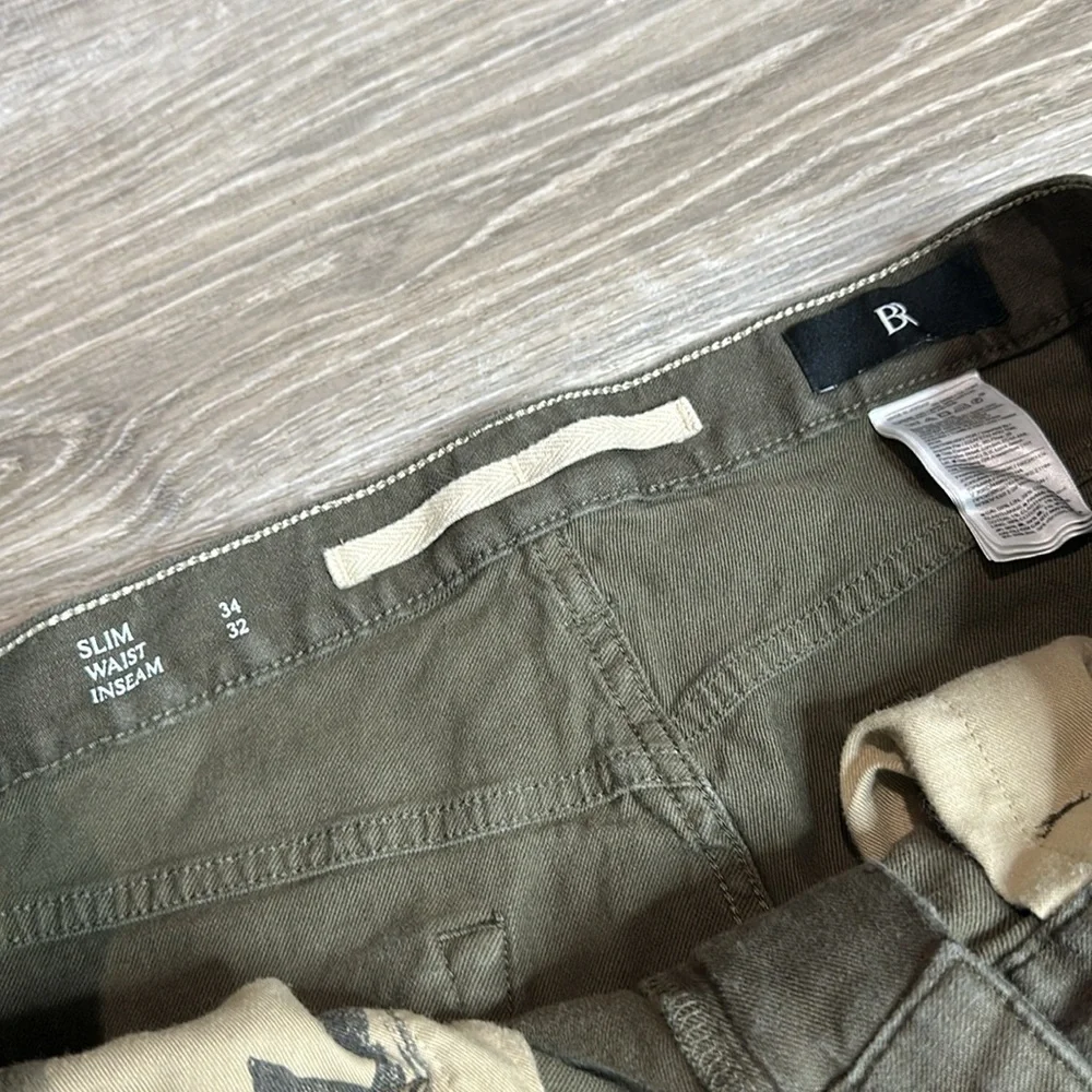 Banana Republic Men’s Slim Linen-Cotton Traveler Pants Brown Sz 34x32